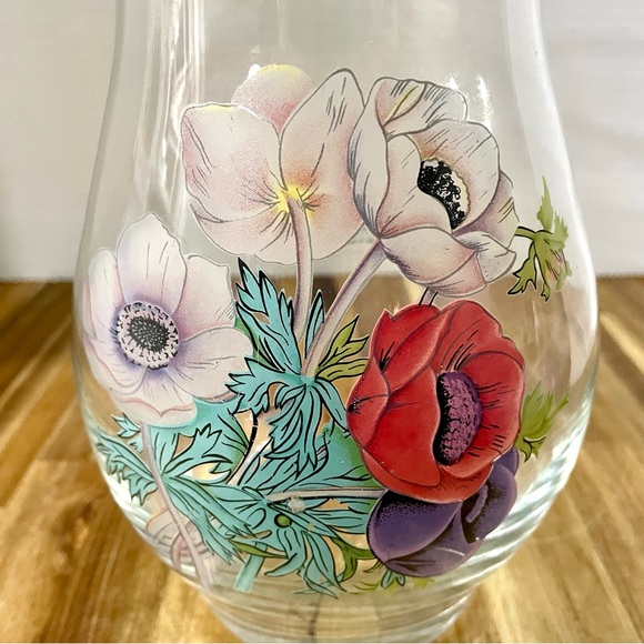 Vintage Gibson Housewares Floral Clear Glass Vase Made in Turkey - Picture 3 of 8